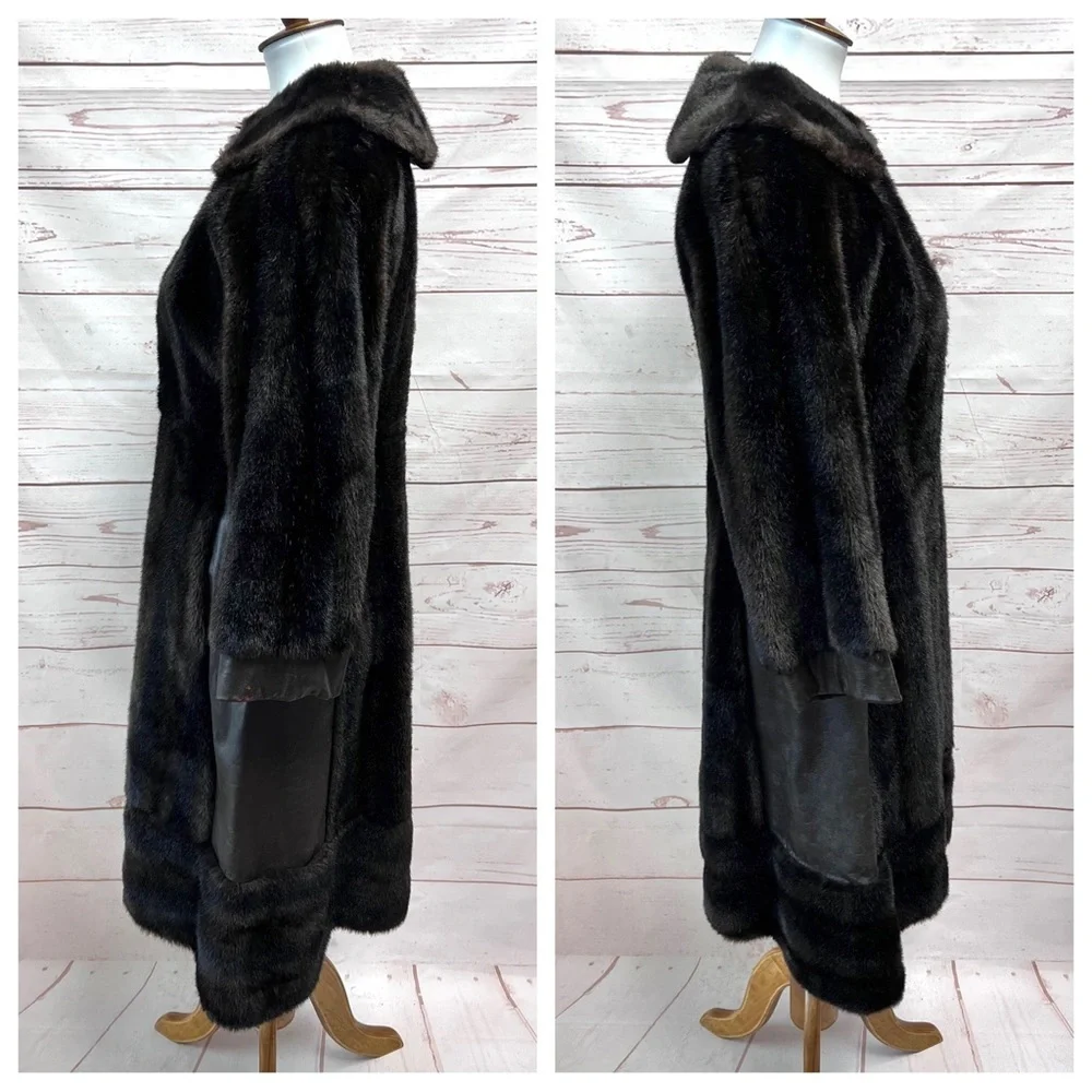 Vintage Russian Princess Leather Faux Fur Corset Penny Lane Coat